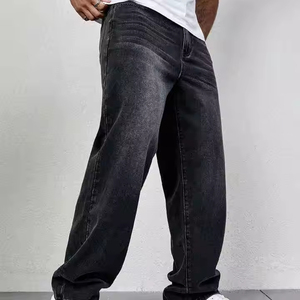 New High Quality Customize Acid Wash Denim <b>Jeans</b> <b>Men</b> Loose Casual <b>Jeans</b> for <b>Men</b> Light Colored Printed Styles Regular Knitted - Product Image 2