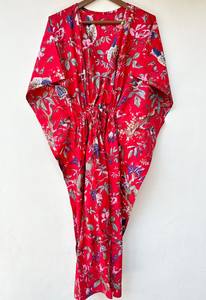 Vestido Kaftán Casual de Verano sin Mangas con Estampado Floral Digital, de Algodón, para Mujer, Traje de Baño para la Playa, Islas del Pacífico Asiático - Product Image 3