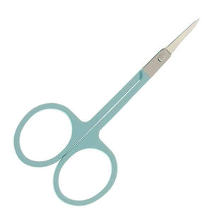 Light Blue Professional Manicure Scissors Stainless Steel Cuticle Tool Straight Curved Tip for Nail Care Use Synthetic Hair - Product Image 1