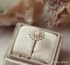 Bague de fiançailles en moissanite 0,50 carat, prix d'usine, en argent 925, sans nickel, sans plomb, taille brillant, bijoux de mariage - Product Image 5