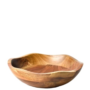 Bol à fruits en acacia véritable, accessoires de table, saladier décoratif, prix d'usine, bols de service pour hôtels et restaurants - Product Image 1
