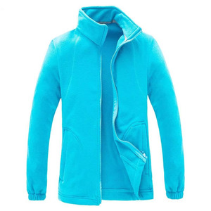 Custom Women Polar Fleece Jacket Sky Blue Red Lime Green Magenta Yellow Pink <b>Stand</b> Collar Full Zip Up Warm Outdoor Coat - Product Image 4