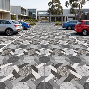 400x400mm 12mm Heavy Duty Ceramic Modern Swimming <b>Pool</b> Parking Floor Punch Finish Outdoor Anti Slip Driveway <b>Garden</b> Walkway - Product Image 2
