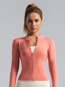 Womens Winter Yoga <b>Jacket</b> Warm Stretch Gym <b>Workout</b> Running Fitness Activewear Custom Logo OEM ODM Private Label Wholesale Manufa - Product Image 1