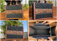 2025 Fabricant OEM Sac à main en cuir repoussé personnalisé Sac à main de luxe en cuir véritable Sac fourre-tout en cuir matelassé de qualité pour femmes