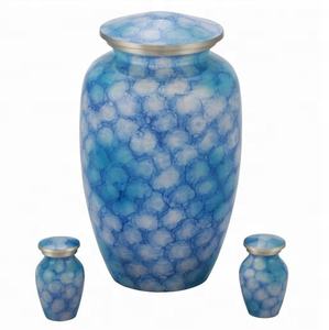URNA DE CREMACIÓN DE FUEGO AZUL PARA CENIZAS HUMANAS CON URNA FUNERÁTICA DE GRABADO ARTESANAL CON ACABADOS ELEGANTES - Product Image 1