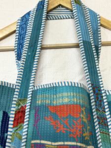 Bolso Tote de Seda Vintage Hecho a Mano con Parches, Bolso de Compras Reutilizable Ecológico para Mujer, FABRICATEFIZZ, Bolso Étnico Indio - Product Image 3