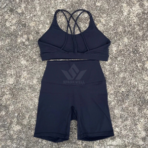 Ensemble de sport sans couture pour femme : débardeur dos nu et short taille haute, respirant, séchage rapide, tenue de fitness 2 pièces - Product Image 5