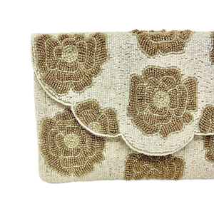 Bolso de mano artesanal con cuentas de semillas de algodón y bordado estilo ángel, de forma rectangular, para fiestas, para mujeres y niñas. - Product Image 2