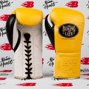 Gants de boxe tendance No Boxing No Life, noir et blanc, pour entraînement professionnel en cuir véritable, best-seller universel. - Product Image 4