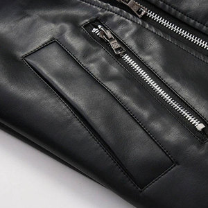 <b>Women's</b> <b>Black</b> Genuine Sheep Leather Breathable Bomber Motorcycle Jacket Asymmetrical Zipper Biker <b>Coat</b> - Product Image 6