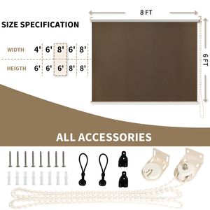 Tenda Parasole Durevole 6 X 6 Mocha in HDPE con Avvolgibile a Rullo - Product Image 3