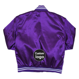 <b>Purple</b> Satin <b>Varsity</b> <b>Jacket</b>: College Letterman Bomber <b>Jacket</b> Best Customized Mens Made Satin Bomber <b>Jacket</b> - Product Image 2