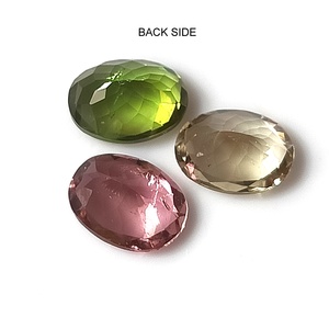 Trio de tourmalines naturelles multicolores du Mozambique, calibrées, 3,90 carats, taille ovale, pierres précieuses en vrac, ensemble 6x8 mm - Product Image 6