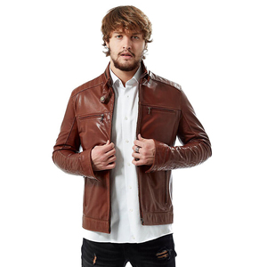 Veste en cuir pour homme, hiver, écologique, respirante, coupe-vent, manteau chaud tendance avec logo de marque personnalisé - Service OEM disponible - Product Image 3
