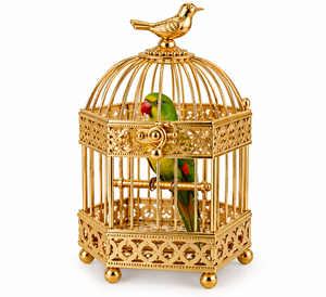 Gold Metal <b>Bird</b> <b>Cage</b> <b>Decorative</b> Ornate Vintage Birdcage with Parrot Design Luxury Metal <b>Bird</b> <b>Cage</b> Home Decor - Product Image 1