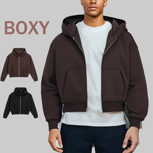 Sudadera con capucha pesada con cremallera, corte holgado, bolsillos, oversize, para hombre, personalizable, color bordado, invierno, vintage, 100% algodón, precio de fábrica - Product Image 1