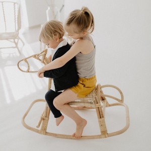 Natural rattan <b>rocking</b> horse fun riding toys for baby cheapest cost kid toy animal rocker <b>chair</b> - Product Image 3