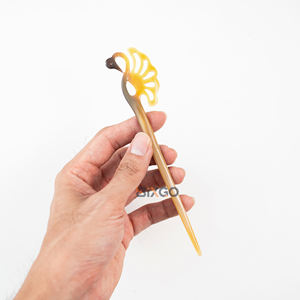 Bâtonnet à cheveux en corne de buffle, fait main, en forme de cygne, pour chignon, accessoires capillaires esthétiques traditionnels pour femmes - Product Image 6