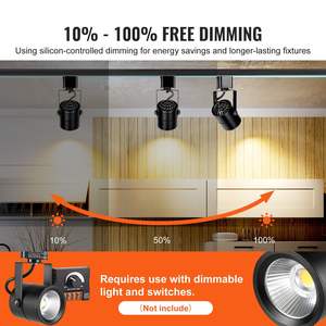 6.5 Met Ledbaan Verlichtingskoppen 3000K Warm Wit Dimbaar H Type Cr85 + Echte Kleurweergave Retail Accent 3 Pack Black Track Light - Product Image 3