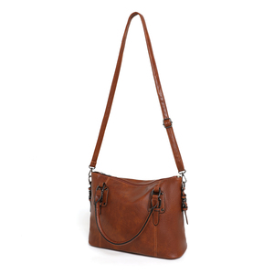 Wholesale Women's Luxury Handbags Vintage PU Leather Cross-Body <b>Strap</b> <b>Shoulder</b> Tote Bag Large Capacity Office Tablet - Product Image 2