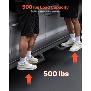 Pedane Laterali da 4 Pollici Compatibili con Chevy GMC 1500/2500HD/3500HD Crew Cab 2019-2025, Barre Nerf in Acciaio al Carbonio Nero - Product Image 5