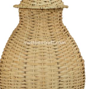 Jarrón Decorativo de Mimbre, Jarrón de Almacenamiento Grande Hecho a Mano de Mimbre y Ratán con Asas - Product Image 5