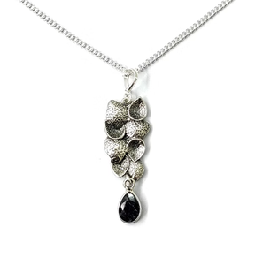 925 Sterling Silver <b>Pendant</b> With <b>Lapis</b> Gemstone Teardrop Charm Classic Style Everyday Wear Unisex Jewelry - Product Image 2