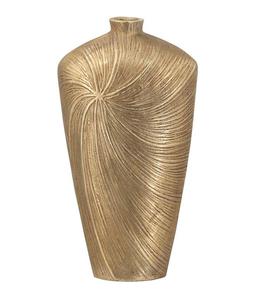 LINEA Gold Leaf Pattern Aluminium Metal <b>Vase</b> Tabletop Decorative Flower Vessel for Home Wedding Restaurant - Product Image 2