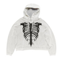 Sweat à capuche oversize unisexe en molleton bouclette délavé à l'acide avec broderie 3D, imprimé DTG, écologique, pour les loisirs 2026