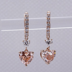 <b>Rose</b> <b>Gold</b> Plated 925 Silver Round Brilliant Cut Moissanite Minimalist <b>Stud</b> <b>Earrings</b> Unisex Romantic Wedding Jewelry Claw Setting - Product Image 4