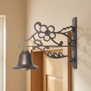 Sonnettes de porte extérieures de style vintage en fonte laquée mate, motif attrayant, large gamme de couleurs, noir/blanc, modèle RVE - Product Image 3