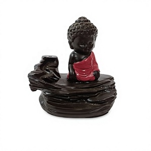 ที่วางธูปหอมแบบไหลย้อนกลับรูปพระพุทธเจ้าสมาธิจาก Laxmans Resin สำหรับอโรมาเธอราพี ขายส่งจากอินเดีย - Product Image 1