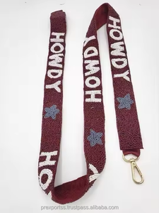 Texas Tech Custom Logo Adjustable Shoulder <b>Strap</b> Handmade Embroidery Beaded Crossbody <b>Bag</b> <b>Replacement</b> Purse Accessory Gameday - Product Image 2