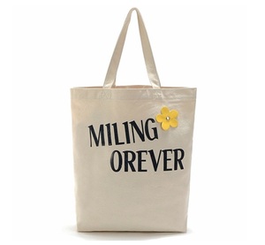 Sac fourre-tout en toile de coton réutilisable, pliable, écologique, fait main, avec logo personnalisé imprimé, de qualité supérieure, pour femmes - Product Image 1
