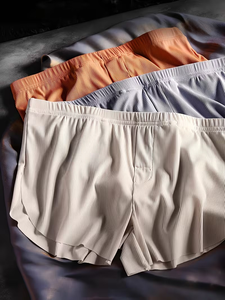 Men Knitted Solid Color Casual Loungewear Shorts Mid Rise Soft 100% Cotton All Seasons 3 Pieces - Product Image 2