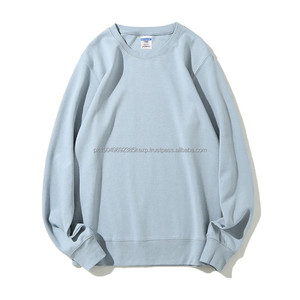 สเวตเตอร์แบบสวมหัวสำหรับผู้ชายและผู้หญิงเสื้อสเวตเตอร์แบบสวมหัวธรรมดาลำลองสีพื้นโลโก้คอกลมสำหรับผู้ชายและผู้หญิง - Product Image 6