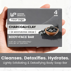 สบู่บำรุงผิวหน้าและผิวกายสำหรับผู้ชาย สูตรถ่านและดินเหนียว 4 ออนซ์ 4 ก้อน ขายดี รับผลิตแบบ OEM/ODM เพื่อผิวสุขภาพดีขึ้น เรียบเนียนขึ้น รับผลิตแบรนด์ส่วนตัว - Product Image 3
