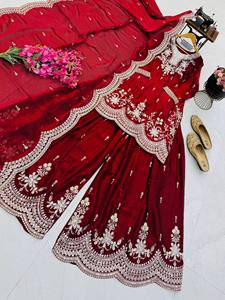 Ensemble de robe Anarkali brodée marron avec dupatta, robe de fête indienne pakistanaise pour mariage - Product Image 4