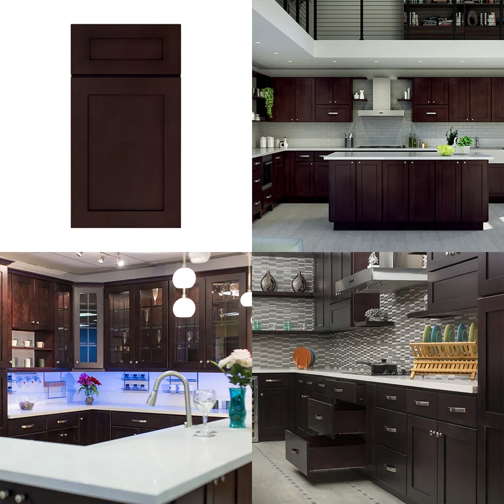 Solid Wood Cabinet Door With Customized Color Shaker Style Kitchen Cabinet from Vietnam Factory Price