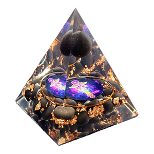 อีพ็อกซี่คุณภาพสูงสำหรับงานฝีมือ พรีเมียมเกรด จำหน่ายจำนวนมาก ปิรามิดออร์กอน ทรงกลมอะเมทิสต์ ชิปส์อาเกตสีดำ อัญมณีธรรมชาติ ทำด้วยมือ - Product Image 3