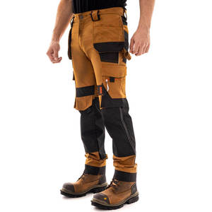 RICSA INTERNATIONAL Men's High Visibility Reflective Safety <b>Cargo</b> <b>Work</b> <b>Pants</b> CE Certified Polyester Orange Black Panels Silver - Product Image 5