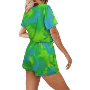 Ensemble femme tendance de haute qualité, coloré, style tie-dye, léger, coupe décontractée, tissu doux, confortable, pour l'été - Product Image 6
