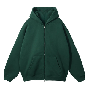 Sweat à capuche épais en molleton de coton, coupe oversize, zippé, style streetwear, design robuste, logo personnalisé, vente en gros OEM - Product Image 3