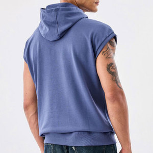 Hot Sale Good Quality Blank Pullover Men's Sleeveless <b>Hoodies</b> Oversize Sleeveless Hoodie for Gym <b>Workout</b> - Product Image 2