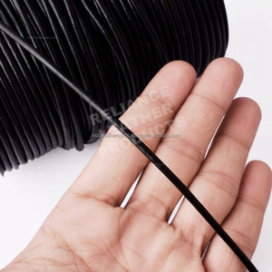 Cordón de Cuero Redondo de 1 mm de Color Negro para Líneas de Joyería Permanente - Product Image 2