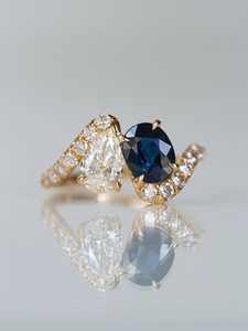 แหวนมอสซาไนต์ เครื่องประดับผู้หญิง เงินแท้ 925 ชุบทอง ประดับด้วยมอสซาไนต์ทรงกลมเจียระไนบริลเลียนท์ขนาด 5 มม. สำหรับคู่รัก - Product Image 2