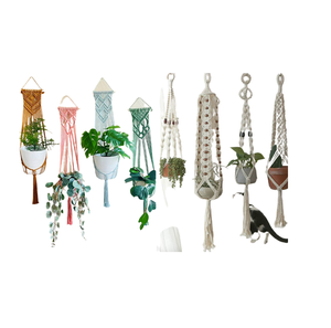 Macramé Colgante para Plantas, Macramé Decorativo para Interiores y Exteriores, Cesta Colgante para Plantas, Cuerda de Algodón, Decoración para el Hogar, Proveedor Indio - Product Image 1