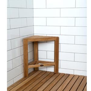 Banc de douche en teck, fabriqué en Indonésie, meuble en bois massif - Product Image 1
