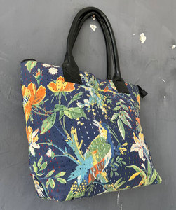 Handmade Vintage Kantha Cotton Shoulder Bag, Bohemian Patchwork <b>Tote</b>, Sustainable Eco-Friendly Everyday Handbag - Product Image 1